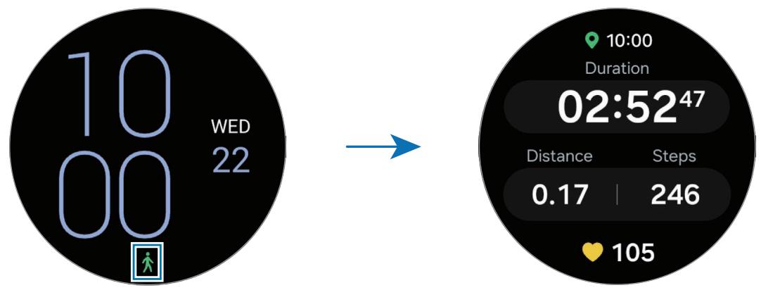 SAMSUNG SML500NZWAXEF - Revenir à la fonction que vous utilisez directement depuis l'écran de la montre - 1
