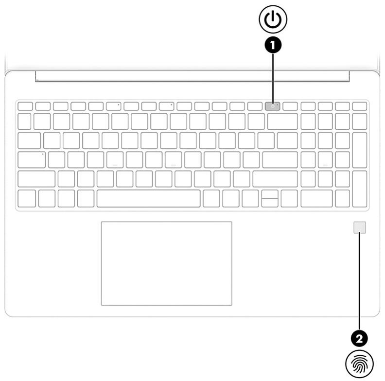HP 15FC0150NF - Bouton et lecteur d'empreintes digitales - 1