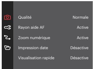 KODAK AZ255BK - Menu de réglages de prise de vue photo - 2