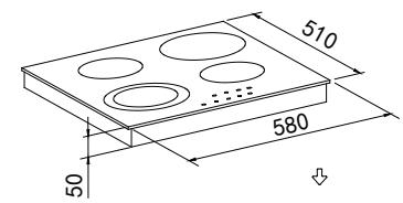 SABA TVS 4600-B23 - Montage de la table de cuisson en céramique: - 1
