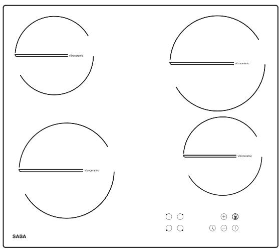 SABA TVS 4600-B23 - Scheme de 4 zones de plaque ceramique - 1