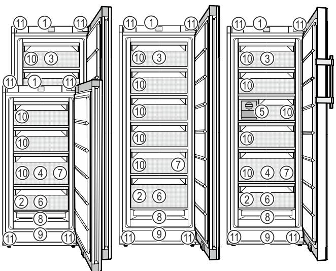 LIEBHERR FNE4605-22 - Vue d'ensemble du réfrigérateur et des accessoires - 1