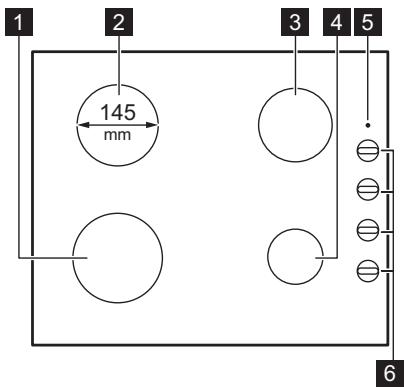 ELECTROLUX EGL62821OB / EGL62821OT / EGL62821OW - Description de la table de cuisson - 1