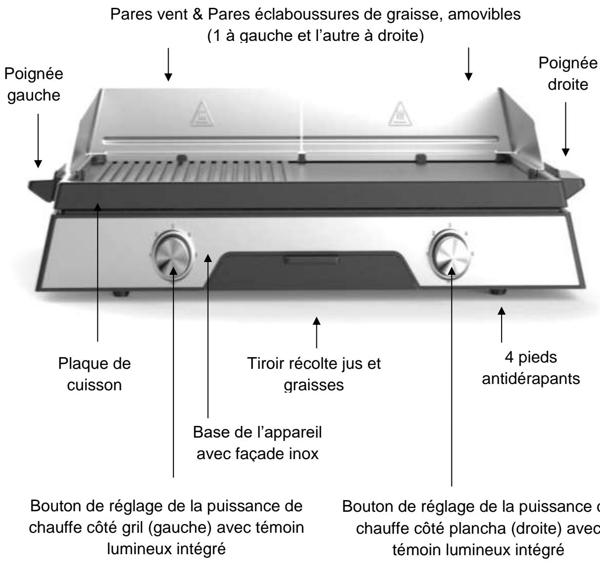 KITCHEN CHEF KCP.PLANCHAGRILDUO2200 - DESCRIPTION et ASSEMBLAGE - 1