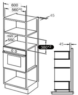 HISENSE BIM325GI63DBG - Installation du four - Fig. 2 - 4