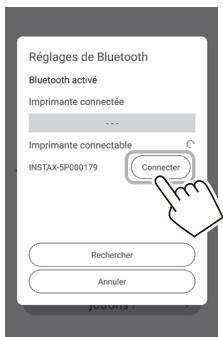 FUJIFILM Instax.SquareLink - Lorsqu'une imprimante est détectée, appuyez sur [Connector]. - 1