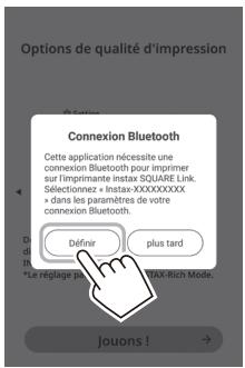 FUJIFILM Instax.SquareLink - Sélectionnez [Définir]. - 1