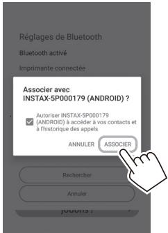 FUJIFILM Instax.SquareLink - Lorsque ce message est affché, cochez la case et appuyez sur [ASSOCIER]. - 1