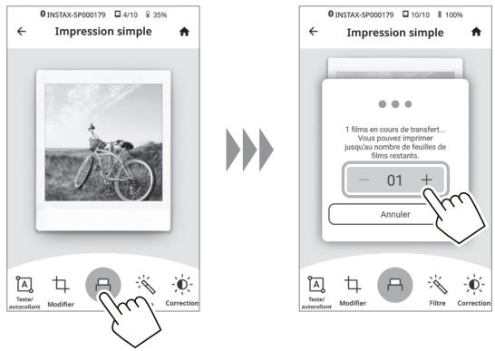 FUJIFILM Instax.SquareLink - Appuyez sur ou balayez l'écran vers le haut. - 1