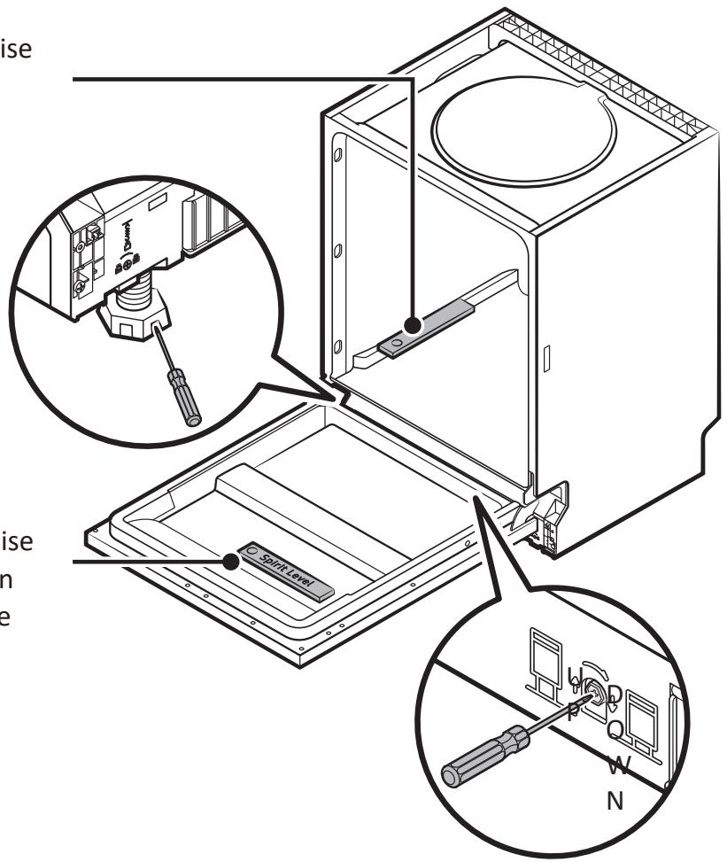 AMICA ADP1002S - Étape 5 : Niveler le lave-vaisselle - 1