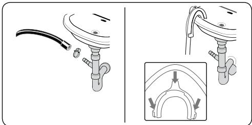 SHARP ESNFA014DWNA - Raccordement du tuyau de vidange - 1