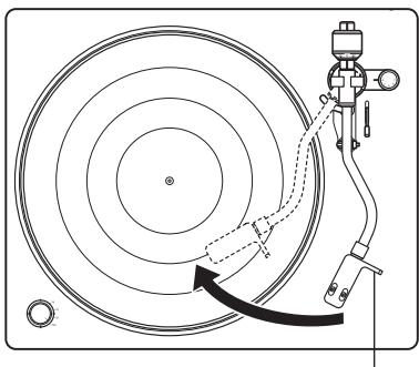 DENON DP400BKEM - En saississant le levier tactile sur la tete de lecture, déplacez le bras de lecture sur la platine tournedisque. - 1