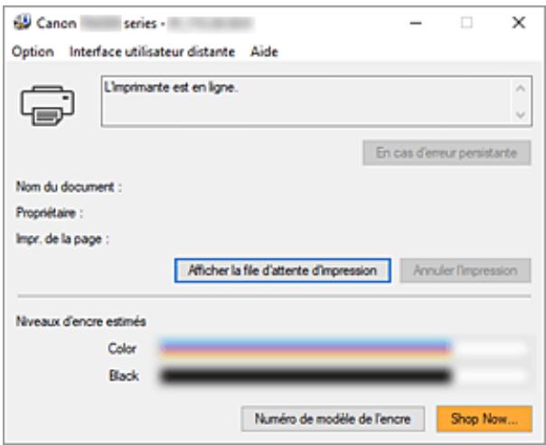 CANON TS4150IWH - Afficher les Niveau d'encre estimés - 1