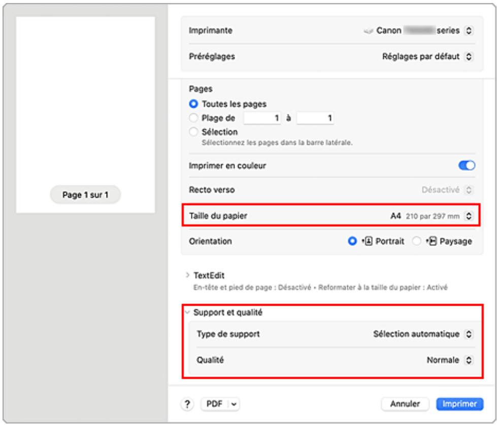CANON TS4150IWH - Vérifiez les réglages d'impression - 1