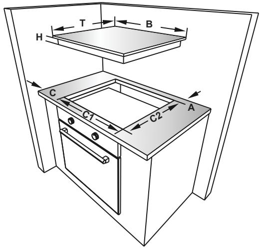 SHARP KH3I25NT0K - INSTALLATION DE LA TABLE DE CUISSON - 1
