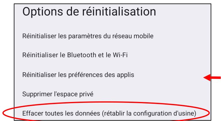 LOGICOM TAB210 - Réinitialisation de la tablette par le menu paramètre : - 2