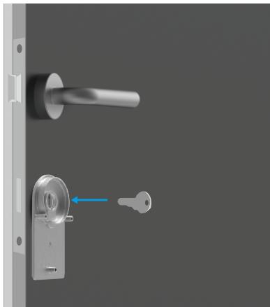 EZVIZ DL01S - Insertion de la clé dans la serrure - 3