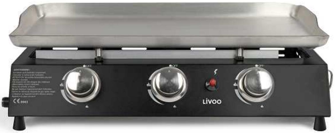 LIVOO DOC249 - Plancha gaz en acier inoxydable - 1