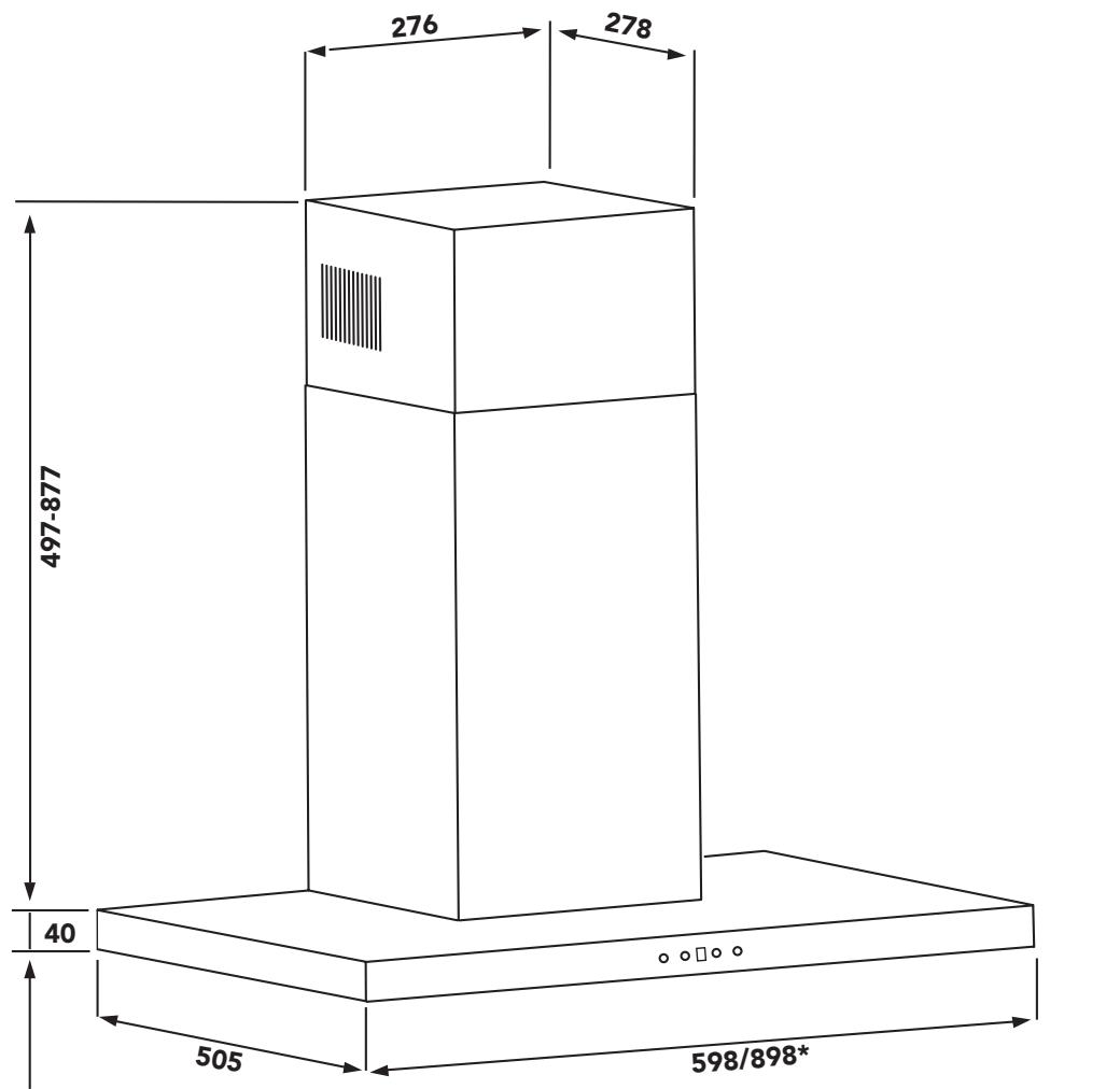 AIRLUX AHBS660BK - DIMENSIONS - 1