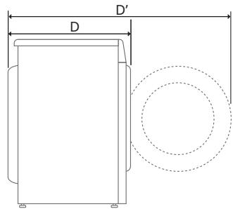 LG F71P12WH - Dimensions (mm) - 2