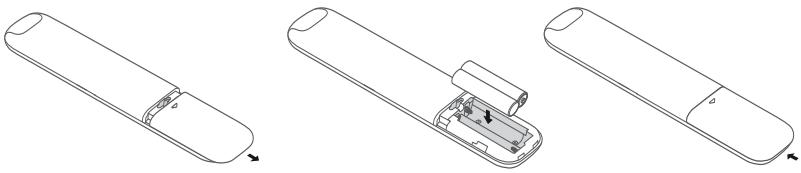 TCL 55P71K - Installation des piles - 1