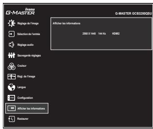 IIYAMA GCB3280QSU - Afficher les informations Display Information - 1