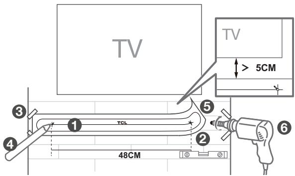 TCL S45H - Montage mural de la barre de son - 2