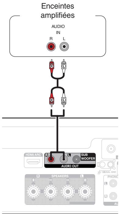 DENON RCDN12DABWTE2 - Connexion d'enceintes amplifiées - 1