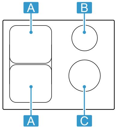 BOSCH PVS63KHC1E - Répartition des zones de cuisson - 1