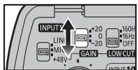 PANASONIC DMWXLR1E - (Lorsque [MIC], [+48V] est sélectionné) Réglez le niveau d'entrée à l'aide du commutateur GAIN (INPUT1, INPUT2). - 1