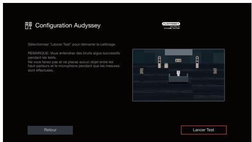 DENON AVRX2800H - Lorsque l'écran suivant est affché, Sélectionnez "Lancer Test" puis appuyez sur ENTER. - 1