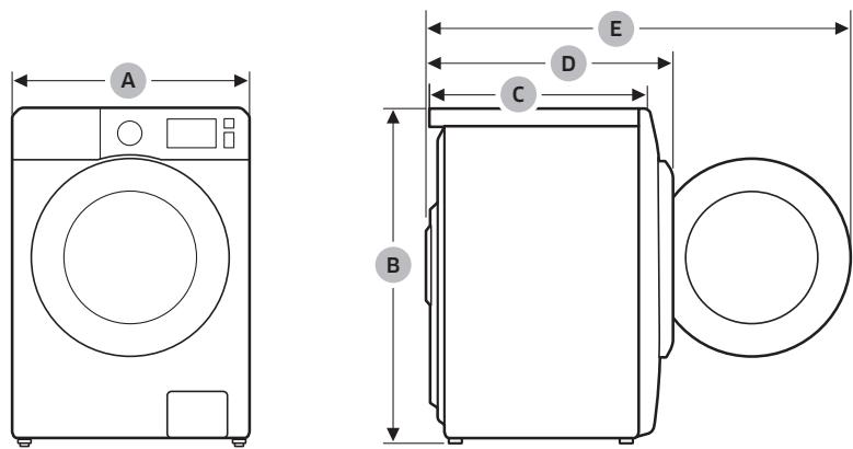 SAMSUNG WW80T4020EH - Fiche de caractéristiques techniques - 1