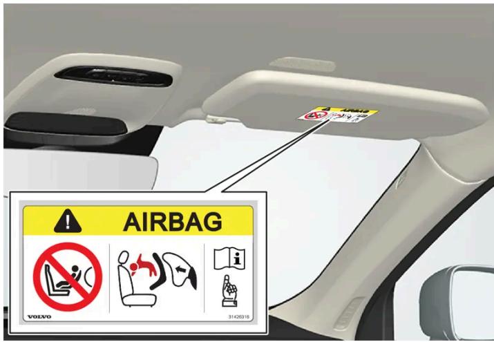 VOLVO C40 (2024) - Autocollant pour le coussin gonflable passager - 1