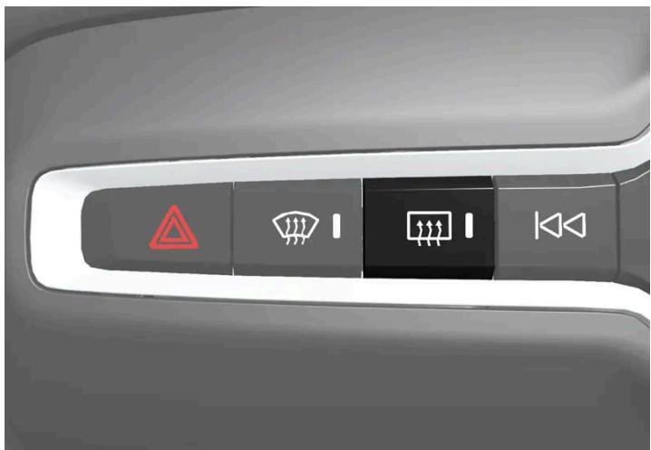 VOLVO C40 (2024) - Activer et désactiver la lunette arrêté et les rétroviseurs extérieurs chauffants depuis la console centrale - 1