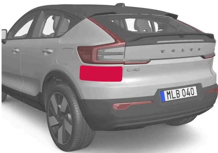 VOLVO C40 (2024) - Position des unités radar - 2