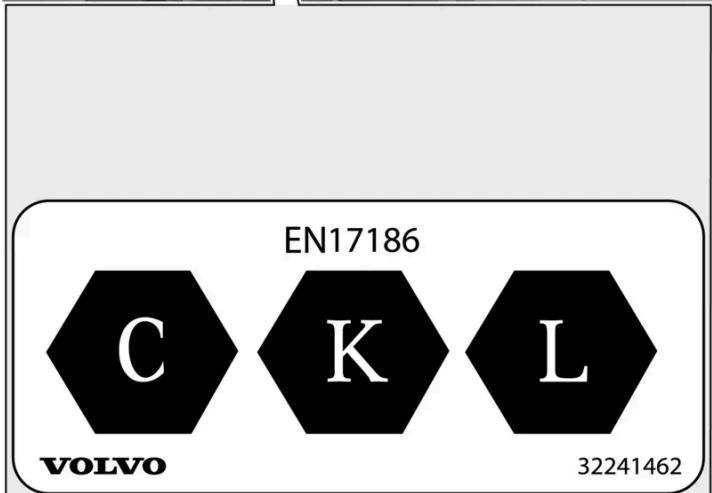 VOLVO C40 (2024) - Autocollant sur la face interieure du volet de la prise de recharge - 2