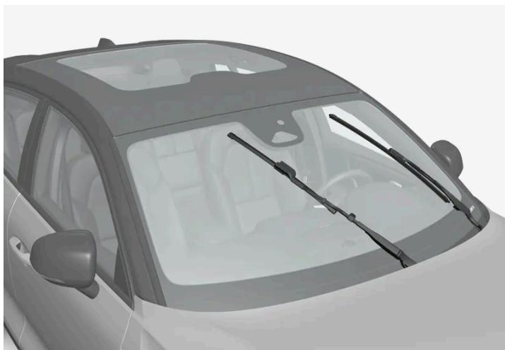 VOLVO C40 (2024) - Placer les balais d'essuie-glace en position d'entretien - 1