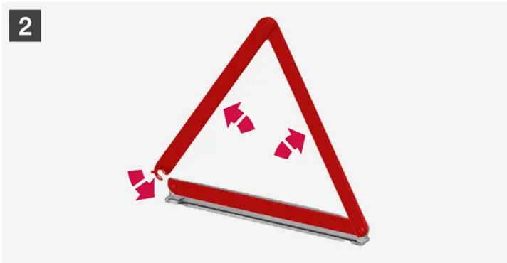 VOLVO C40 (2024) - Dépliez le triangle de présignalisation - 2