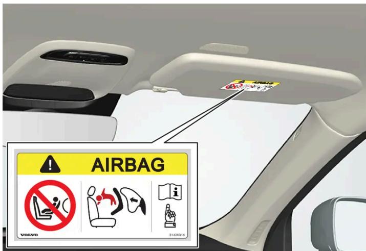 VOLVO C40 (2024) - Autocollant pour le coussin gonflable passager - 1