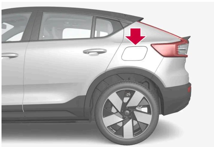 VOLVO C40 (2024) - Position de la prise de recharge - 1