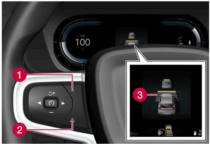 VOLVO C40 (2024) - Régler la distance temporelle au vehicule qui précède - 1