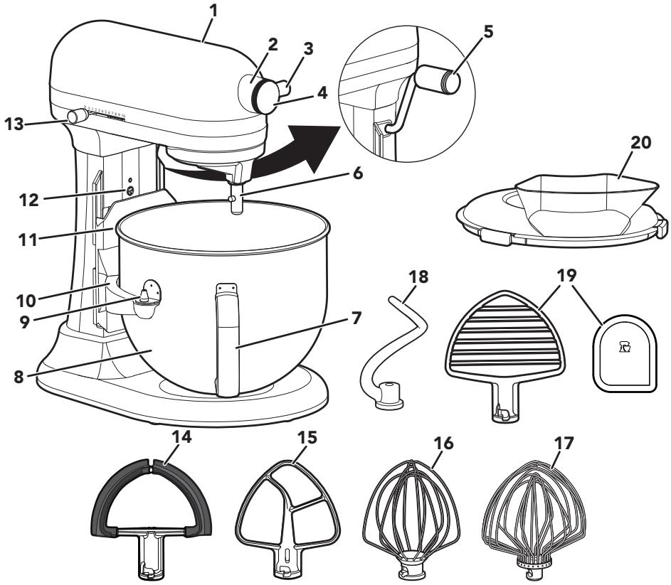 KITCHENAID 5KSM60SPXEER - PIÉCES ET CARACTÉRISTIQUES - 1