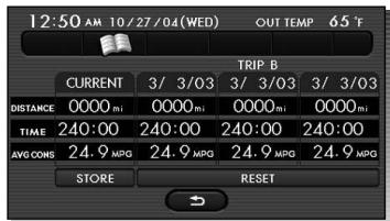 SUBARU Tribeca Phase 2 (2007-2014) - Effacement d'un journal de route à partir de l'affichage de la liste des journaux de route - 2