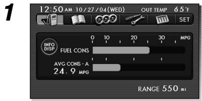 SUBARU Tribeca Phase 2 (2007-2014) - Affichage des informations concernant la consommation de carburant - 1