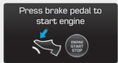 HYUNDAI Genesis DH  (2013-2016) - Press brake pedal to start engine (appuyer sur la pedale de frein pour démarrer le moteur) - 1
