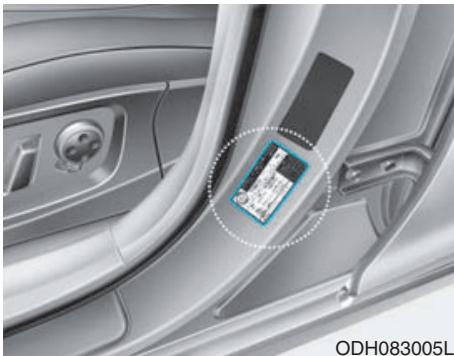 HYUNDAI Genesis DH  (2013-2016) - ÉTIQUETTE DES PNEUS - 1