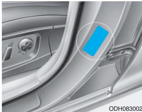 HYUNDAI Genesis DH  (2013-2016) - ÉTIQUETTE DE CERTIFICATION DU VEHICULE - 1