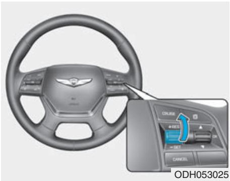 HYUNDAI Genesis DH  (2013-2016) - Pour augmenter la vitesse的选择 du régulateur de vitesse intelligent - 1