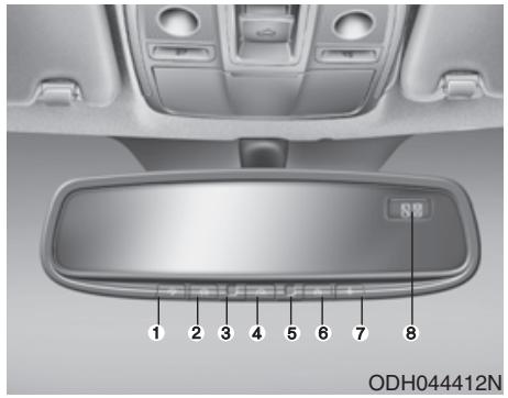 HYUNDAI Genesis DH  (2013-2016) - Rétroviseur chromé électrique (ECM) avec boussole et système HomeLink® (pour le Canada) - 1