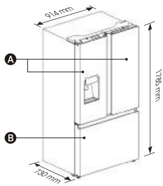 HISENSE RF793N4SASE - Exterieur et dimensions - 1